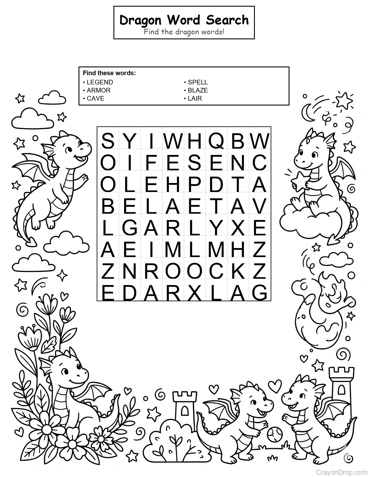 Ws Dragons coloring page