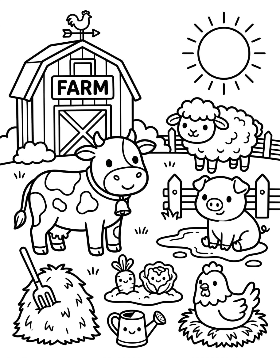 Farm coloring page