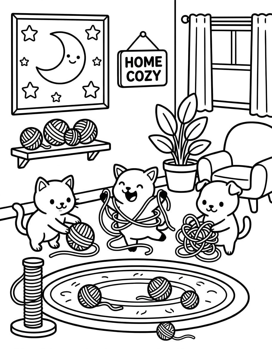 Kitties coloring page