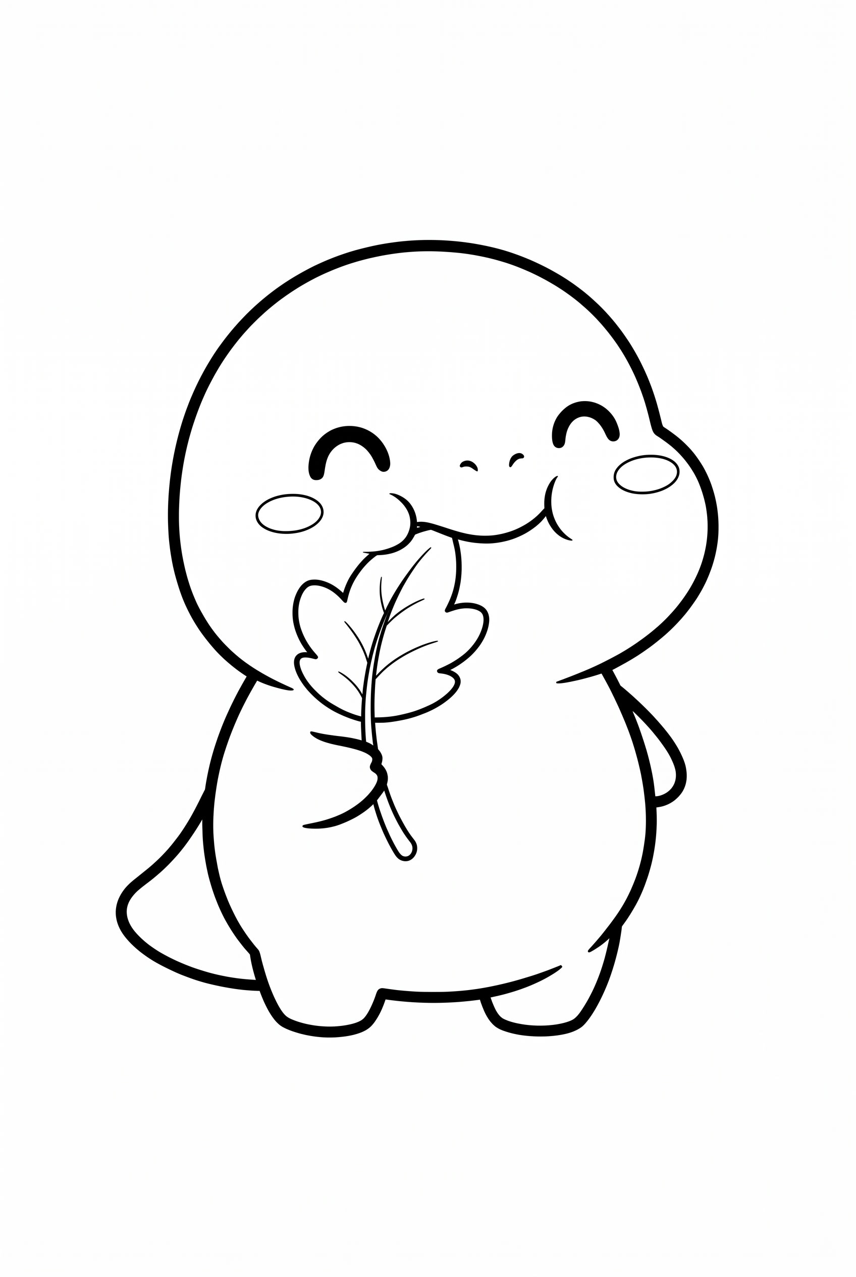 Dino Eating Leaf Kawaii