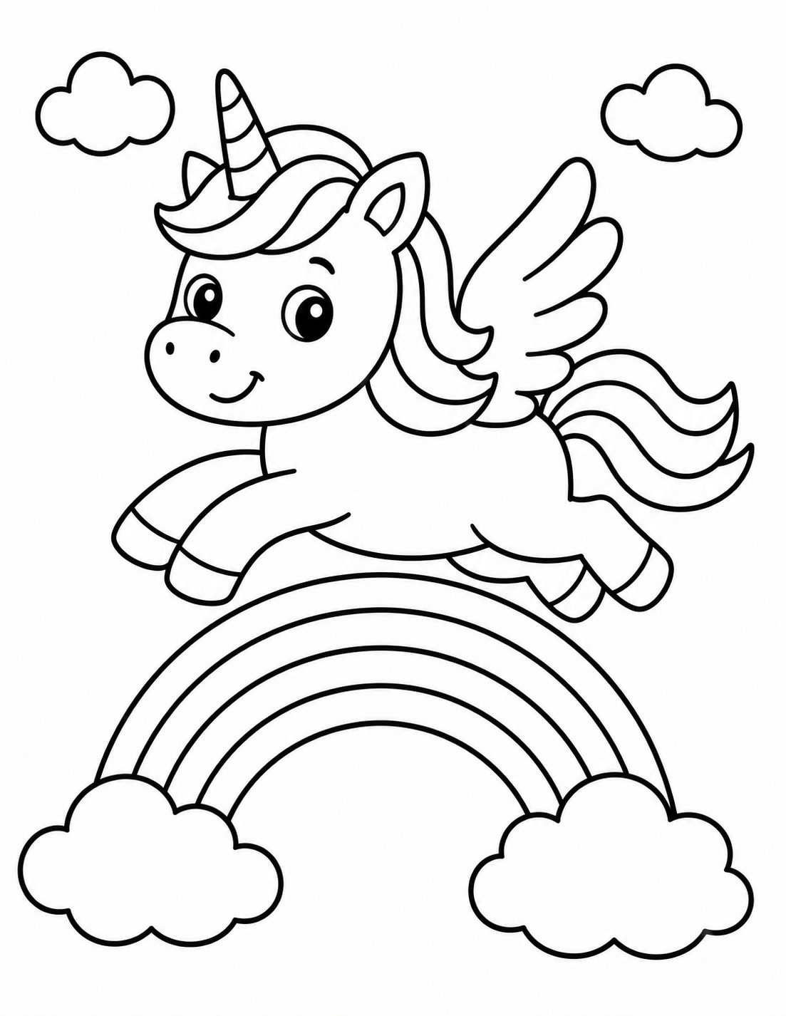 Rainbow Unicorn Flying