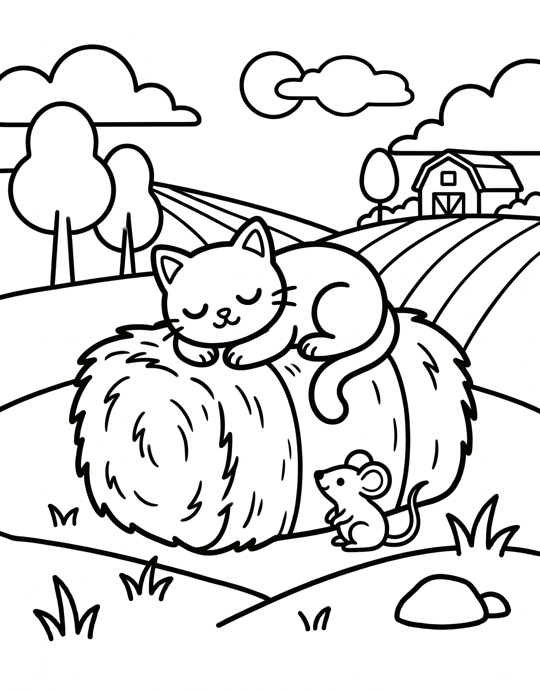 Gato Granja Durmiendo