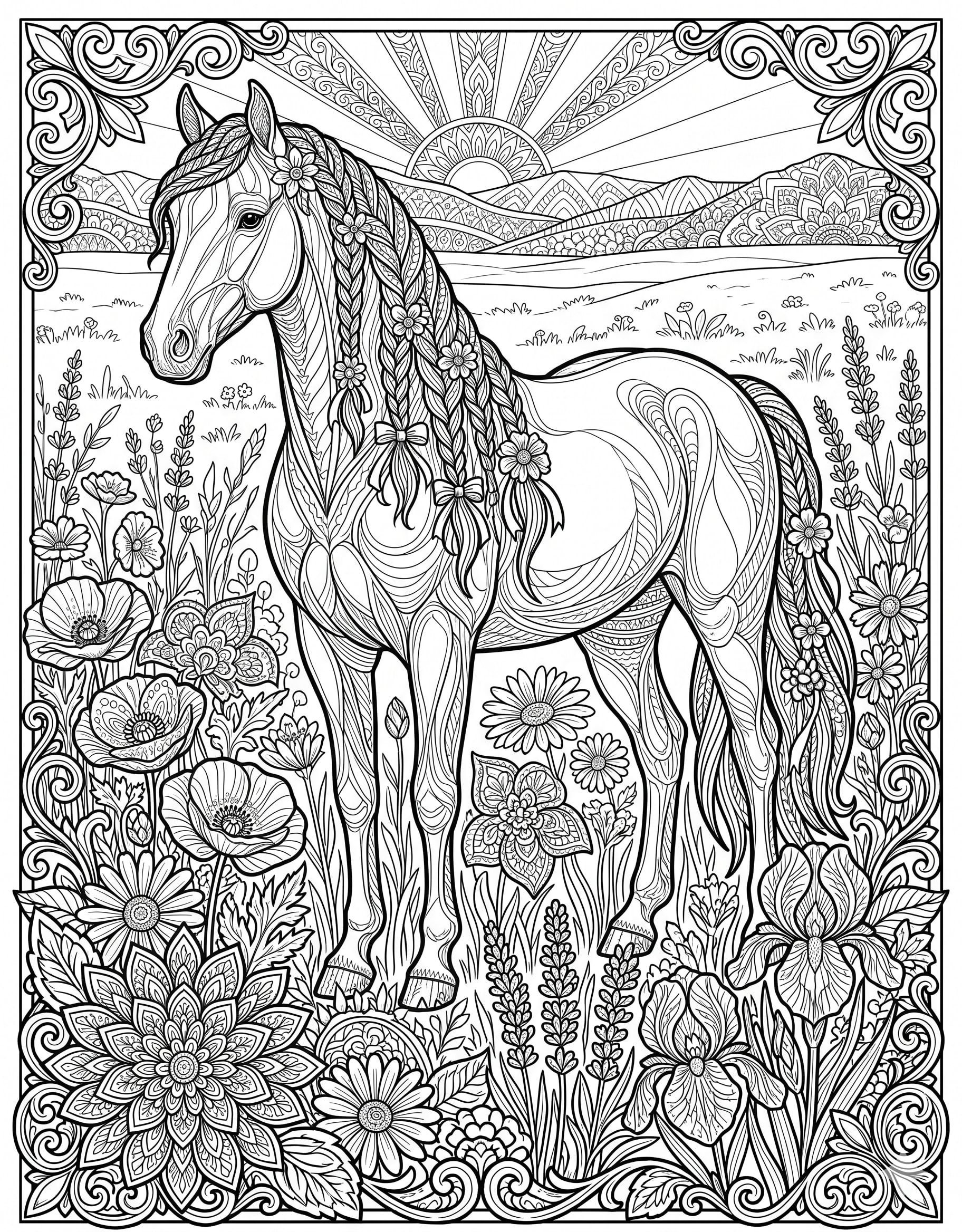 Caballo Pradera Flores