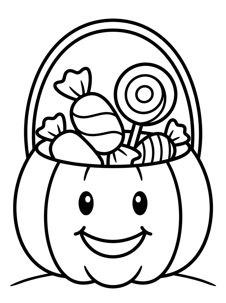 Easy Candy Bucket coloring page