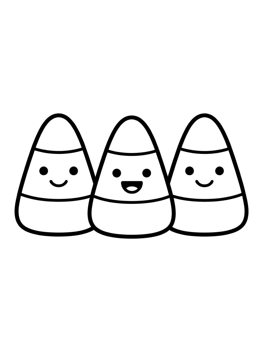 Easy Candy Corn coloring page