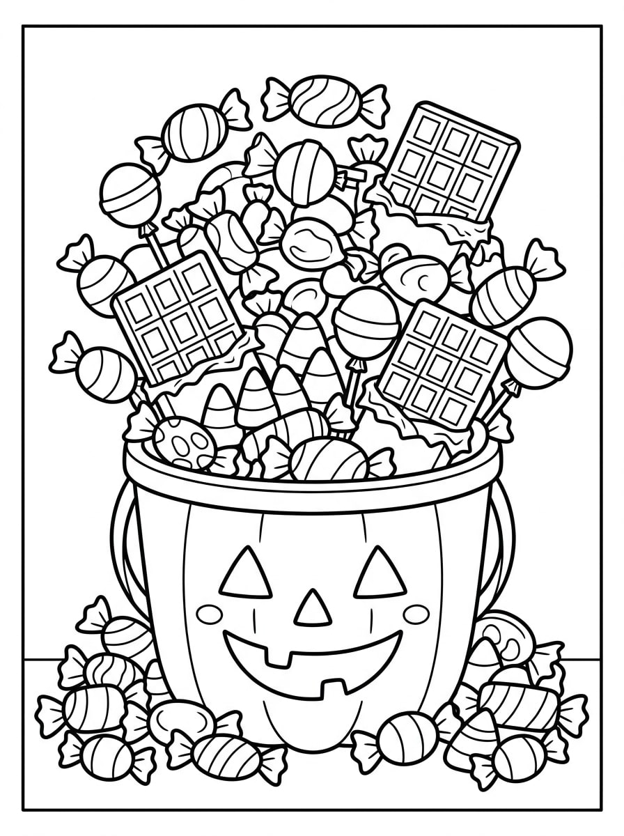 Medium Candy Pile coloring page