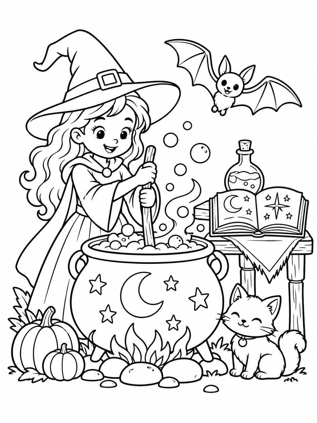 Medium Cauldron Potion coloring page