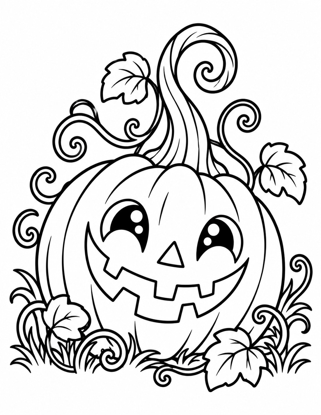 Easy Jack O Lantern Gothic Whimsy coloring page