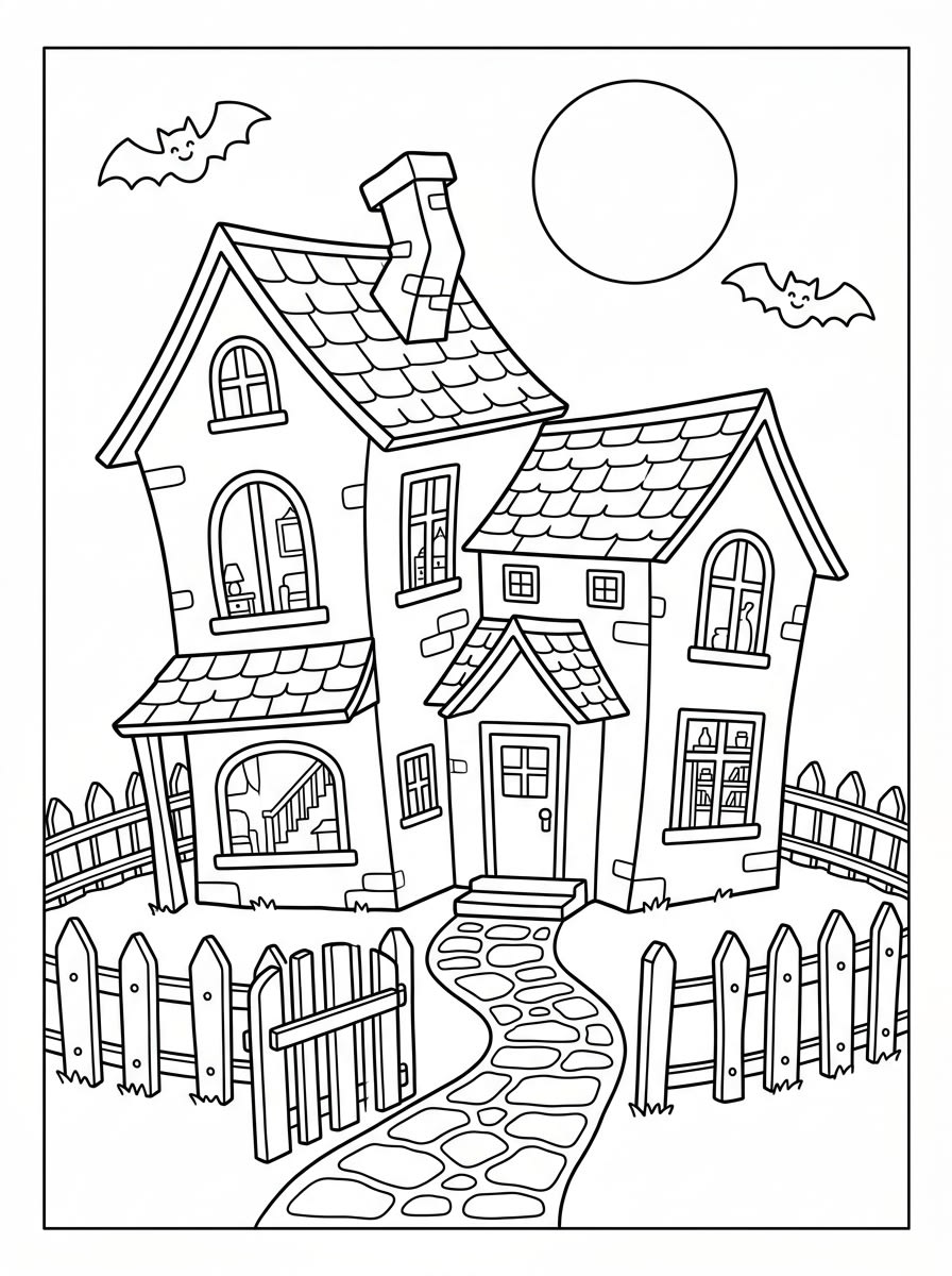 Medium Haunted House coloring page