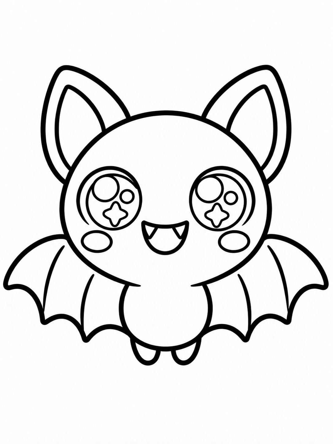 Easy Bat Kawaii coloring page