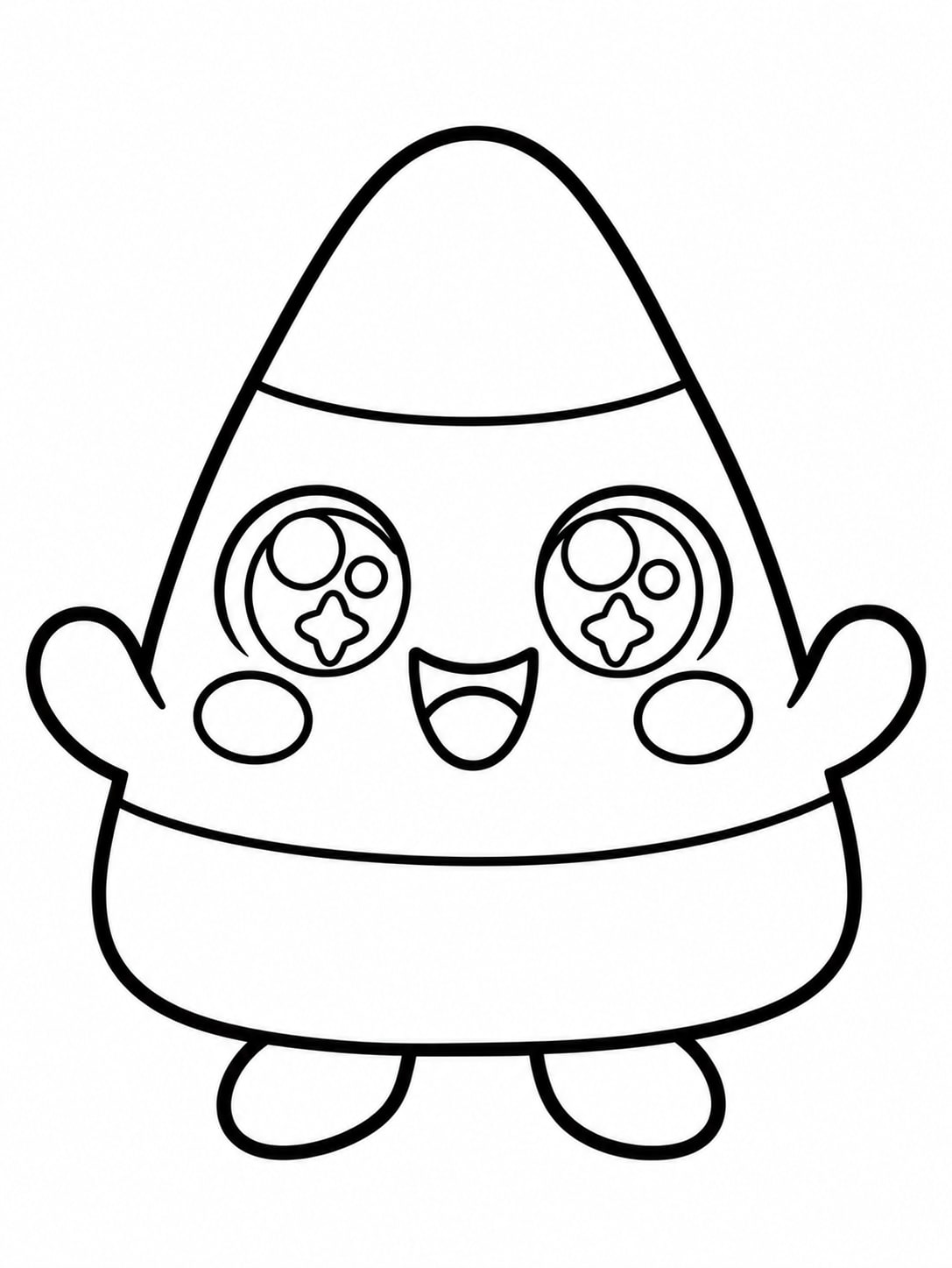 Easy Candy Corn Kawaii coloring page