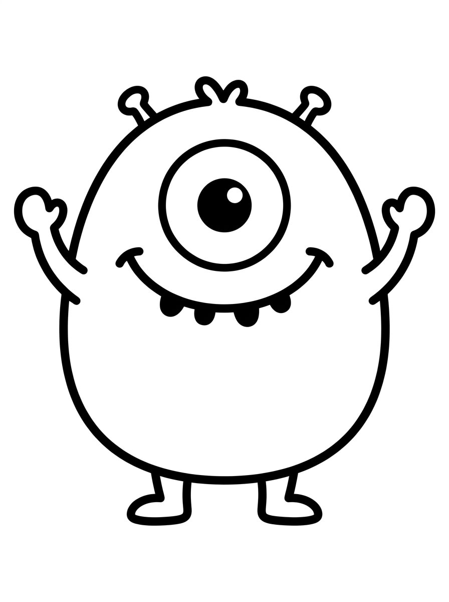 Easy Monster Friendly coloring page
