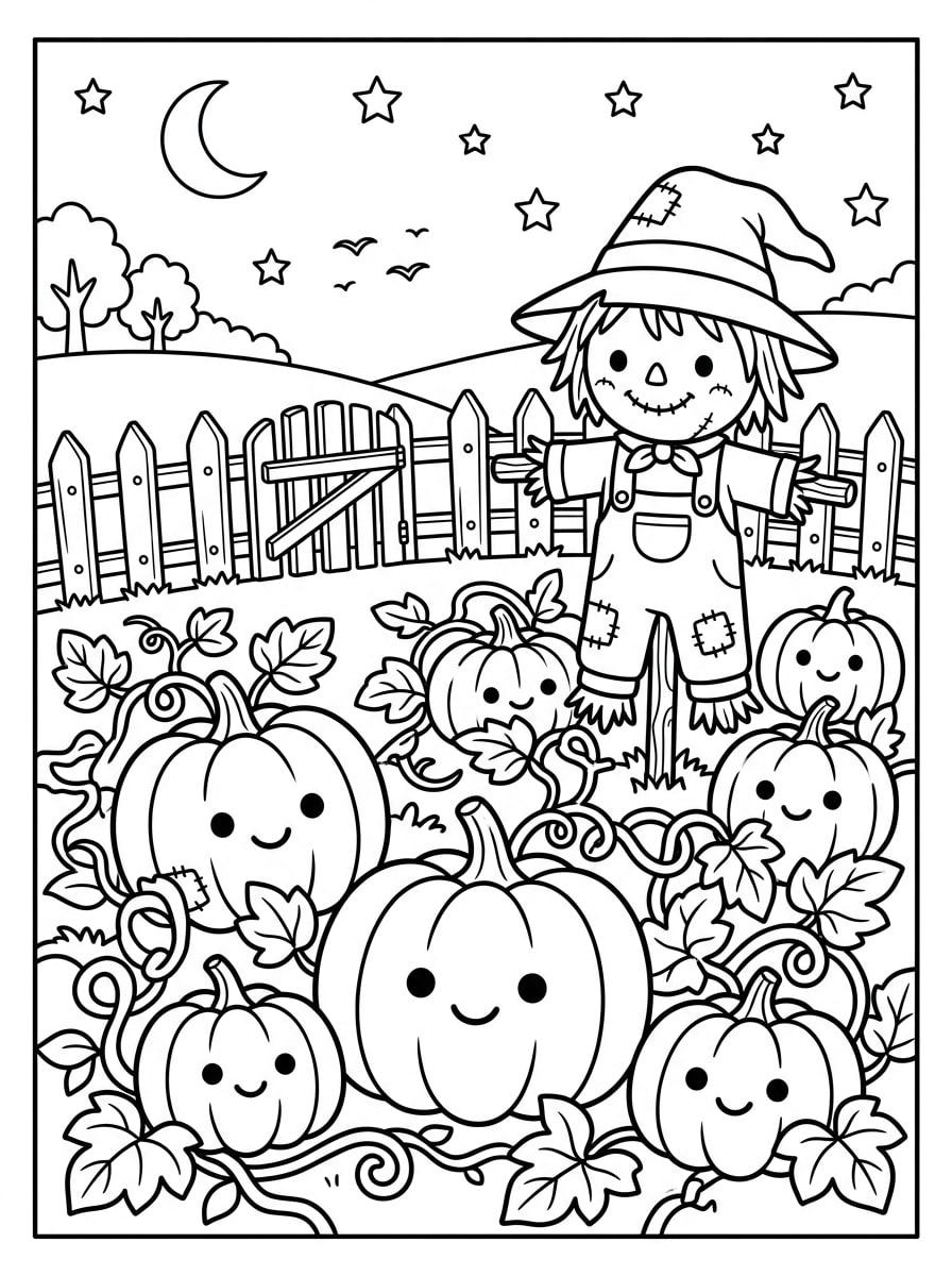 Medium Pumpkin Patch coloring page