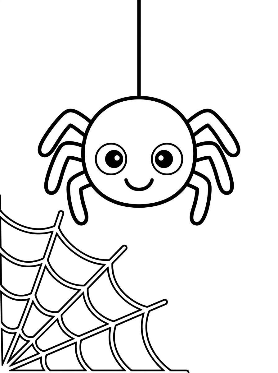 Easy Spider Web coloring page