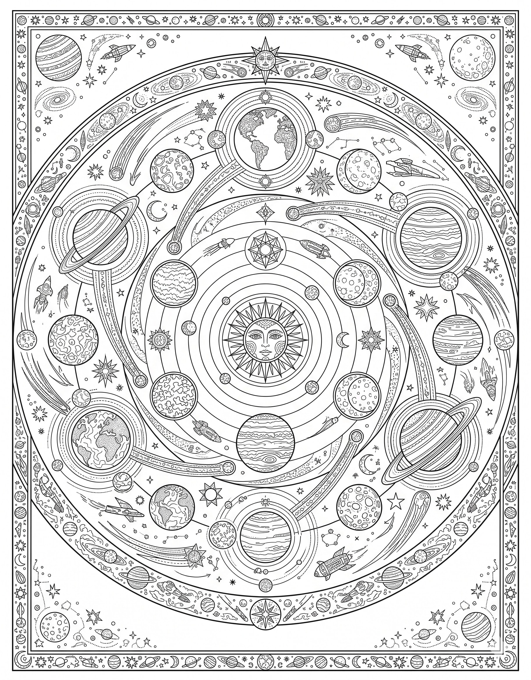 Mandala Espacial Planetas