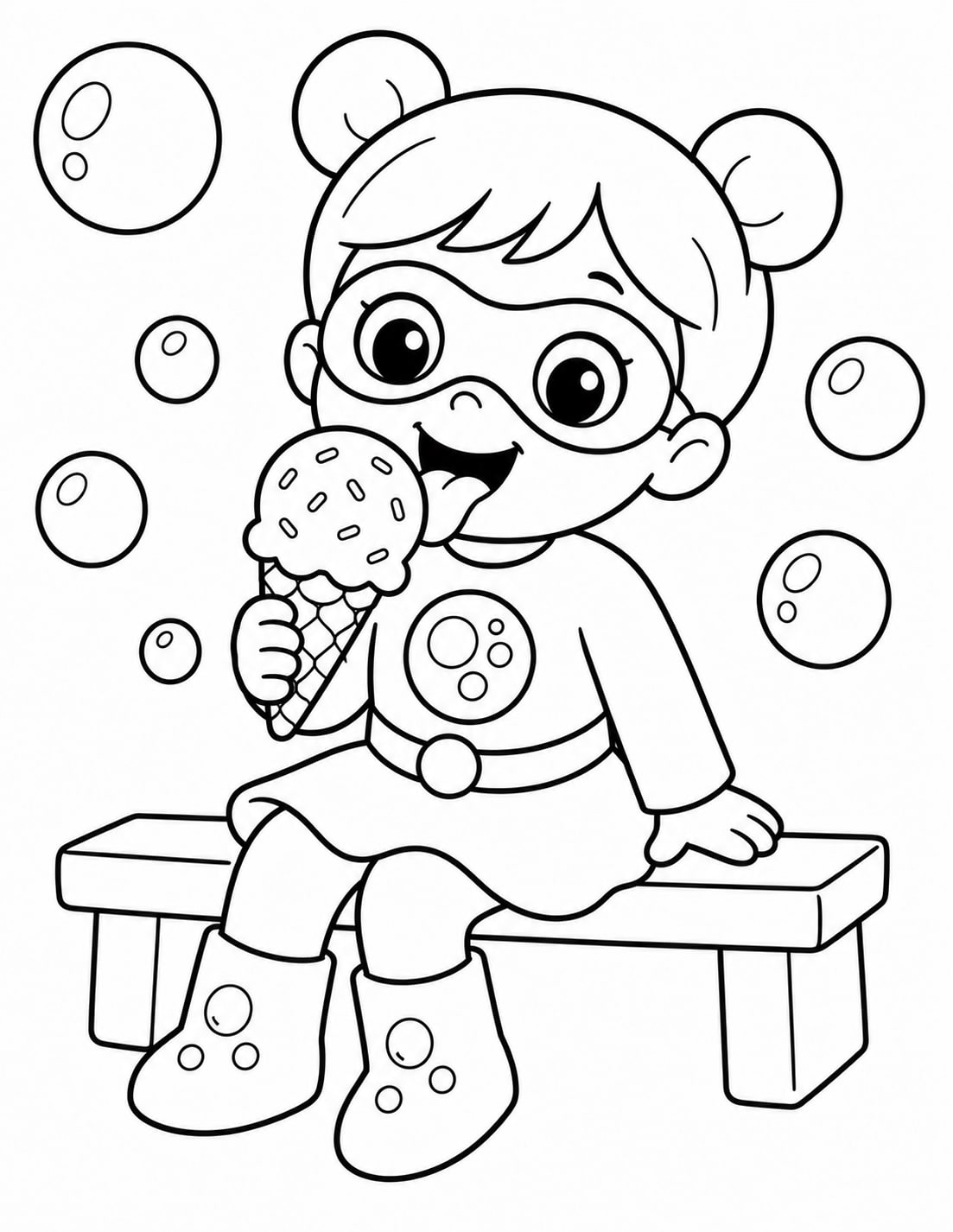 Superheroe Chica Burbuja Helado