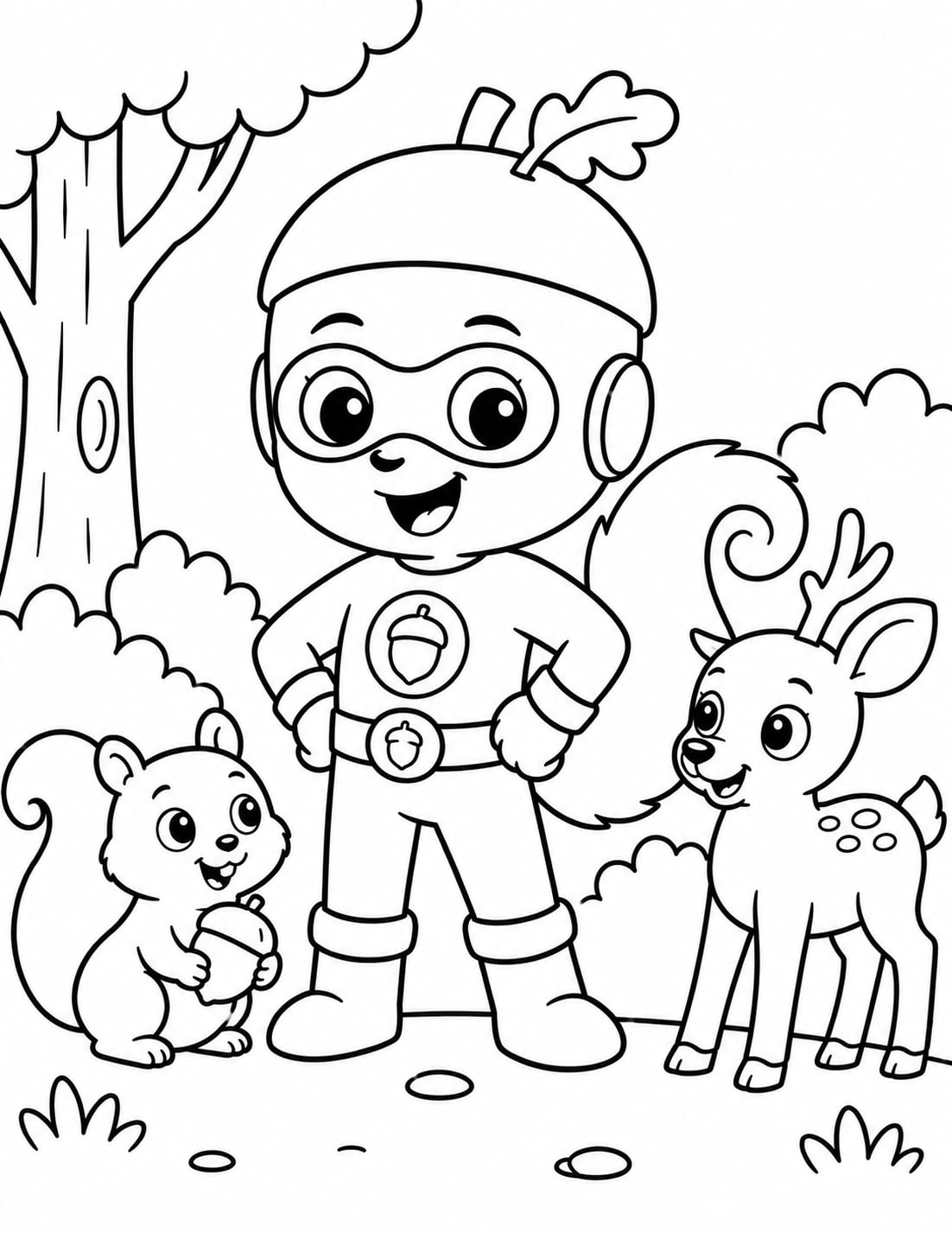Superheroe Capitan Bellota Guardia Bosque