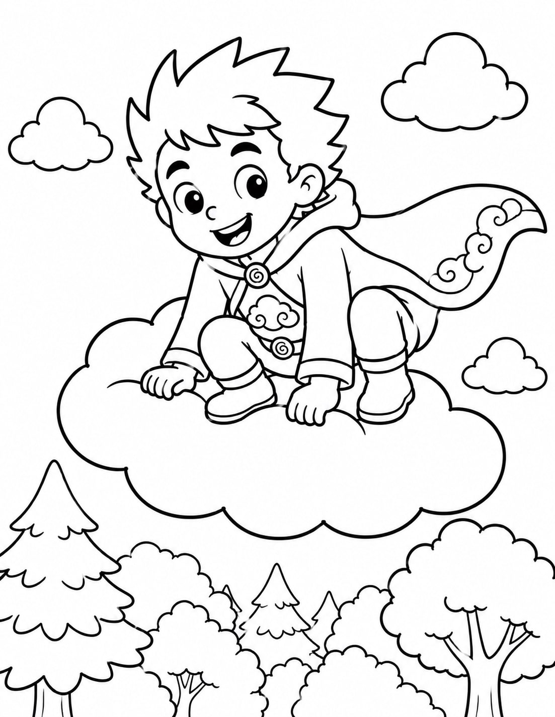 Superheroe Jinete Nube Aventura Cielo