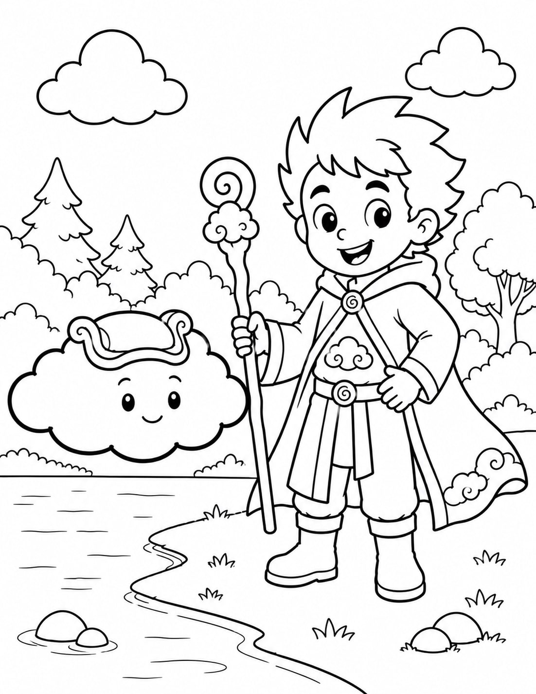 Superheroe Jinete Nube Lago
