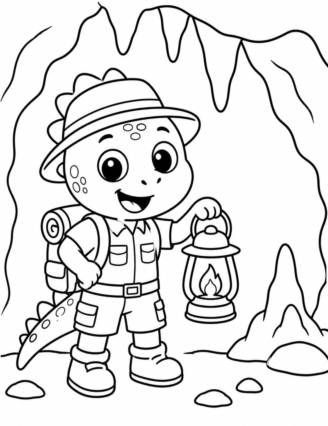 Superheroe Chico Lagarto Explorador Cueva