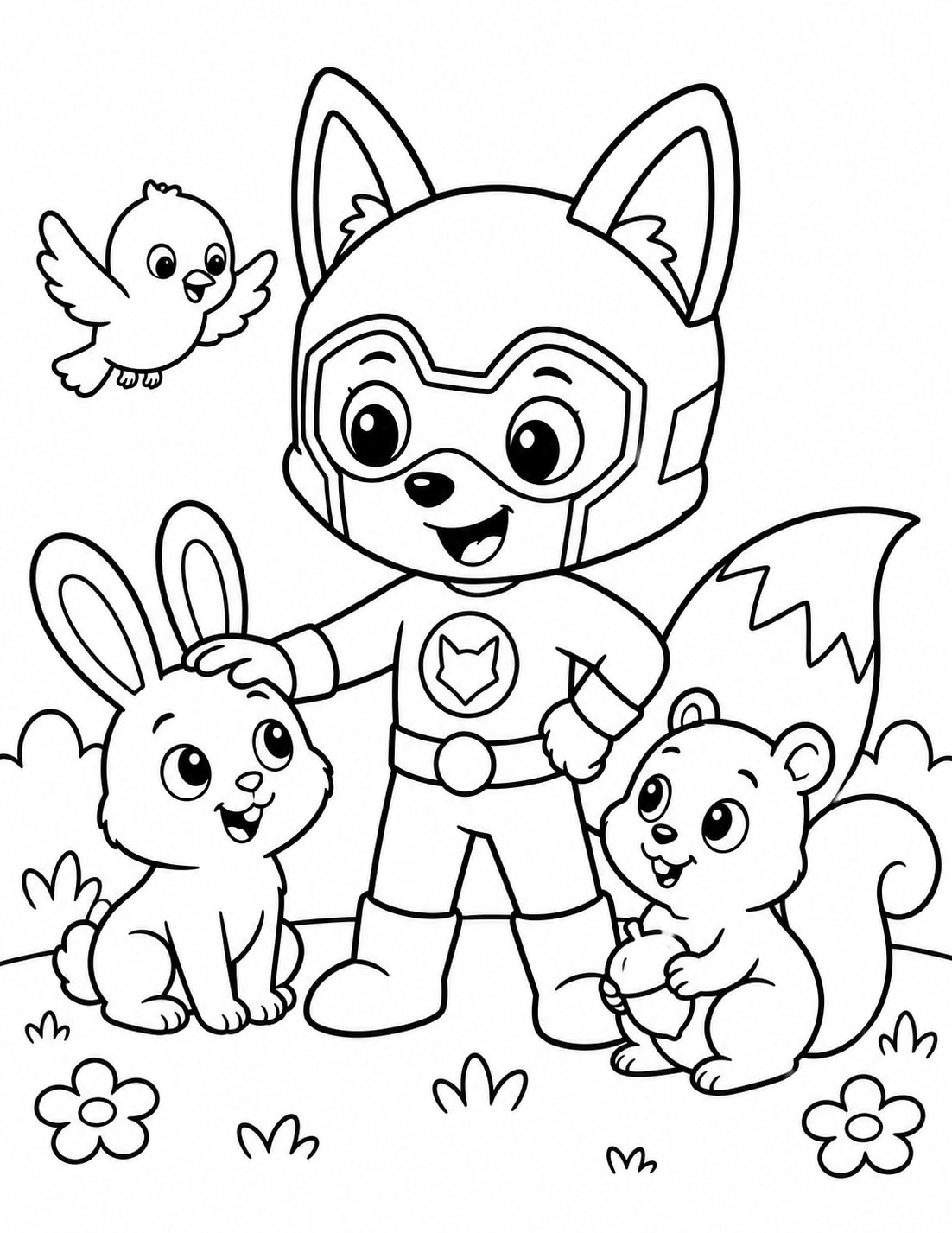Superheroe Zorro Sombra Amigos Animales