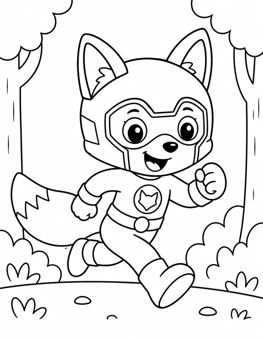 Superheroe Zorro Sombra Corriendo Bosque