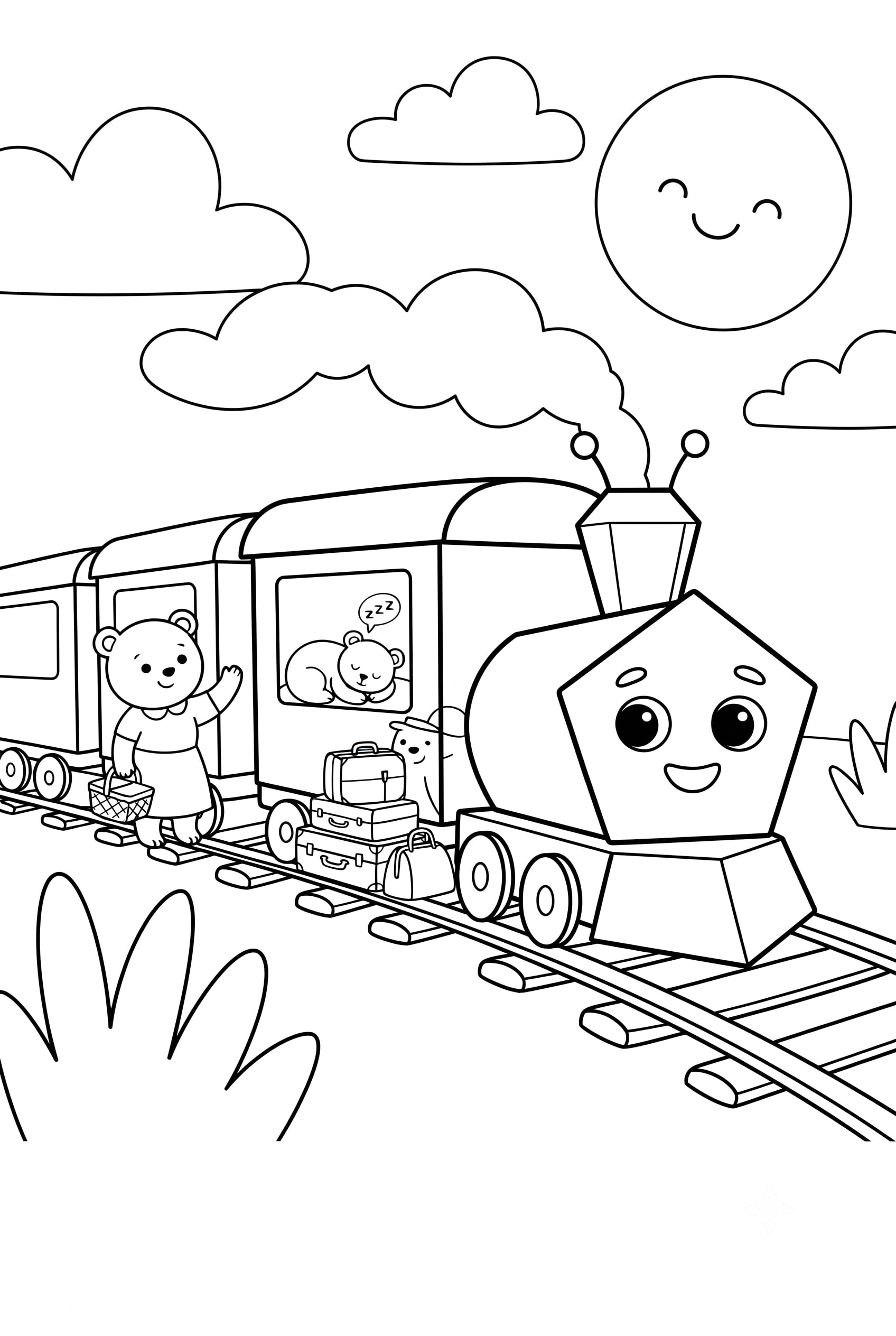 Train Bear Family