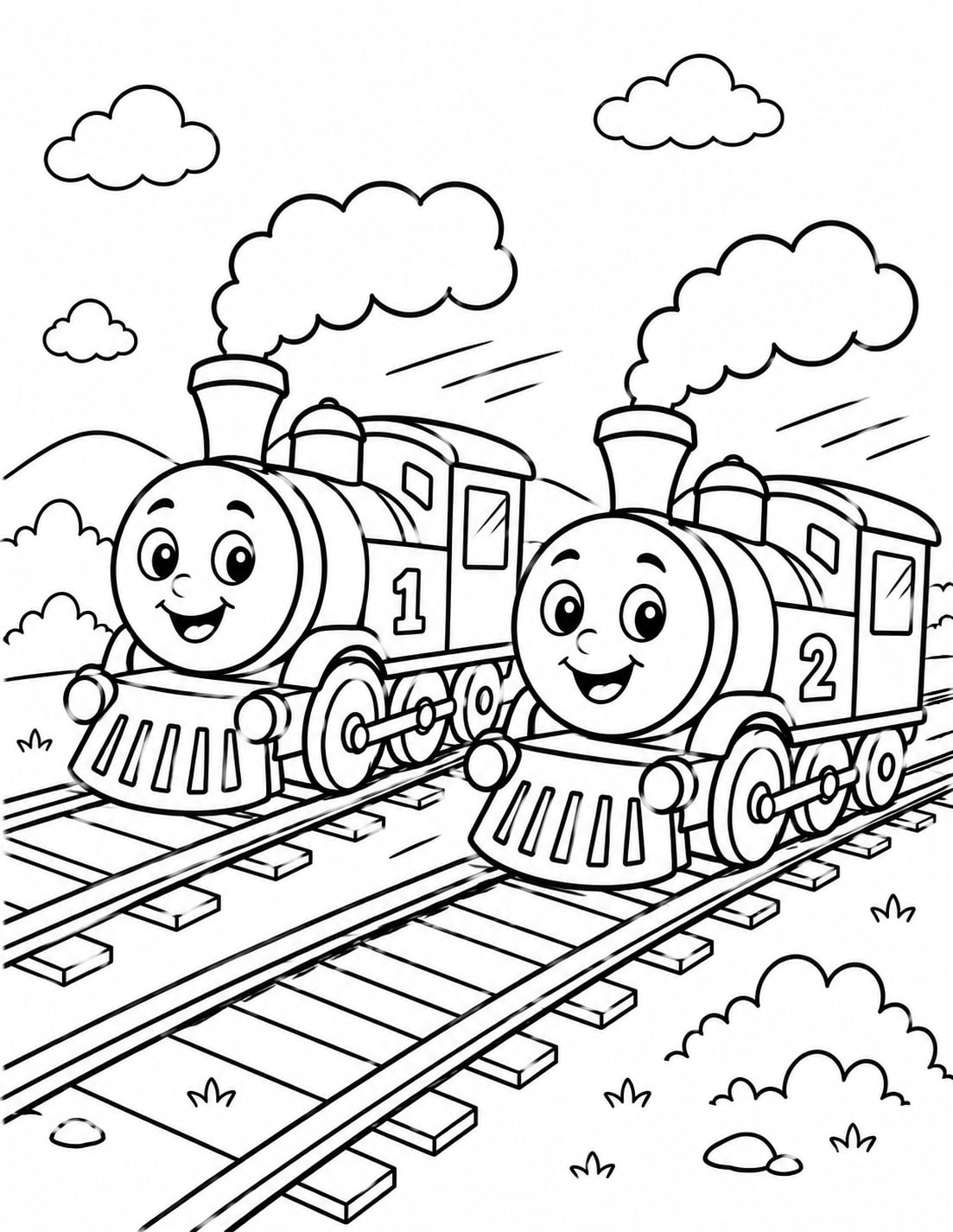 Train coloring page