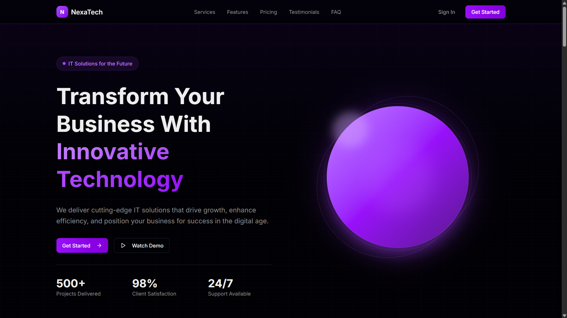 NexaTech (Enterprise SaaS) preview