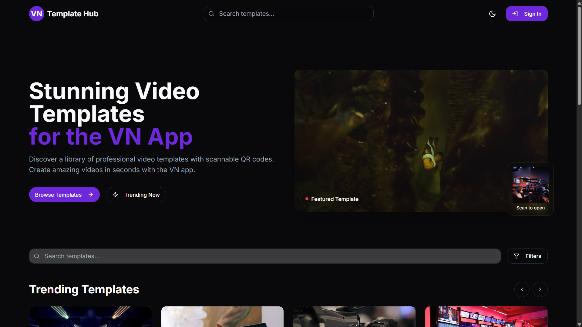 VN App Template Hub preview
