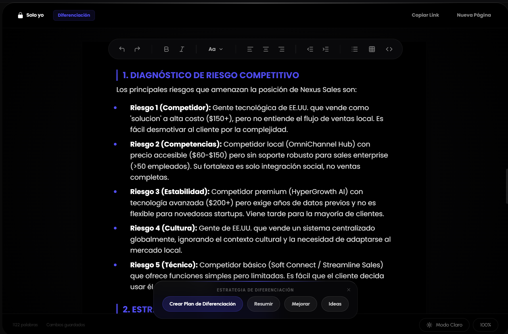 Diagnóstico de Riesgo