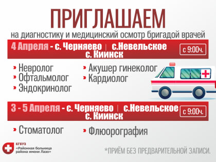 Бригада врачей в Черняевском сельском поселении