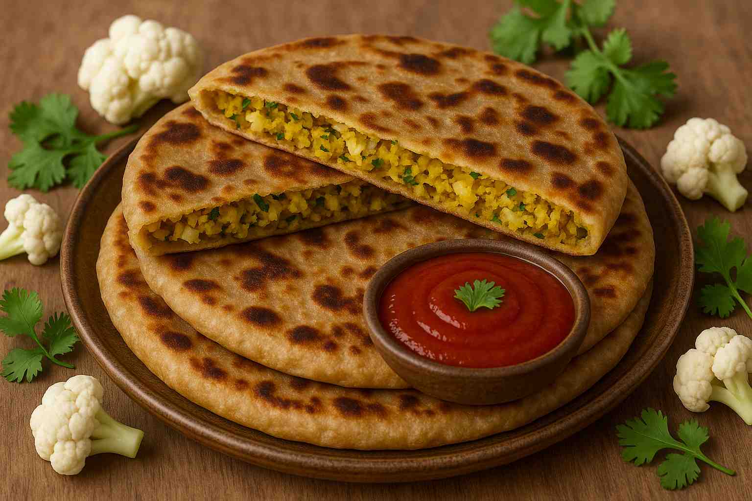 CAULIFLOWER STUFFED PARATHA