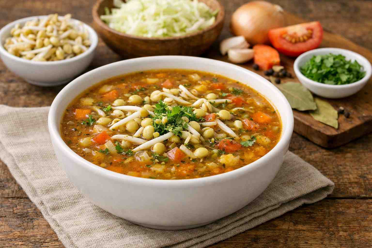 SPROUTS AND VEGETABLE SOUP