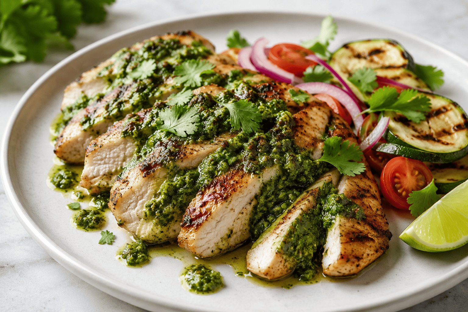 GRILLED CHICKEN WITH CILANTRO PESTO