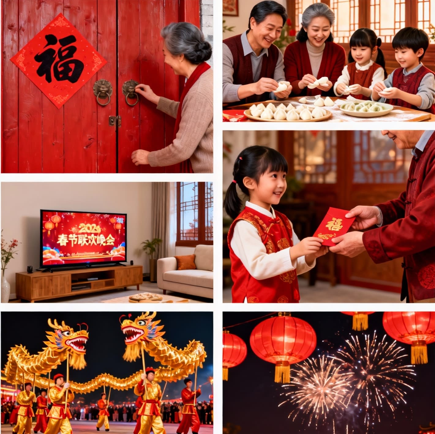 Chinese New Year Traditions Collage