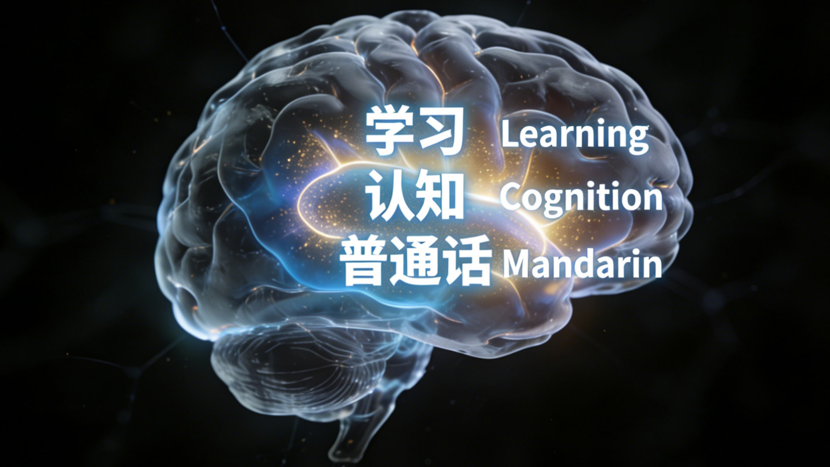 Brain illustration showing cognitive benefits of learning Mandarin