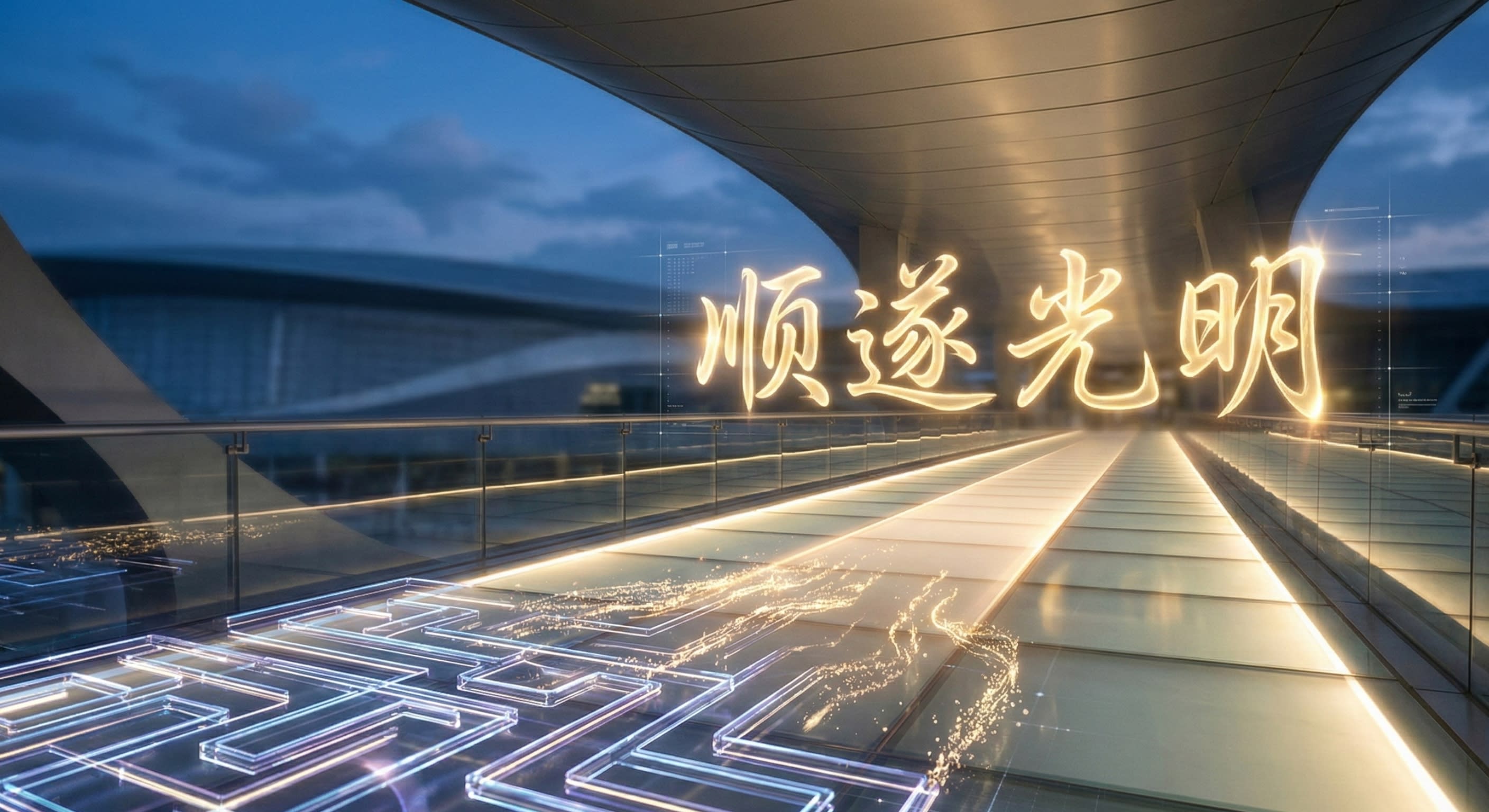 A conceptual image of a glowing, complex maze unlocking into a straight, clear path with Chinese characters floating above