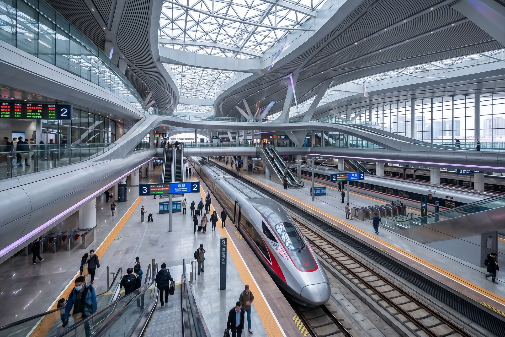 Image 4 - A sleek Fuxing high-speed train at Shanghai Hongqiao Station