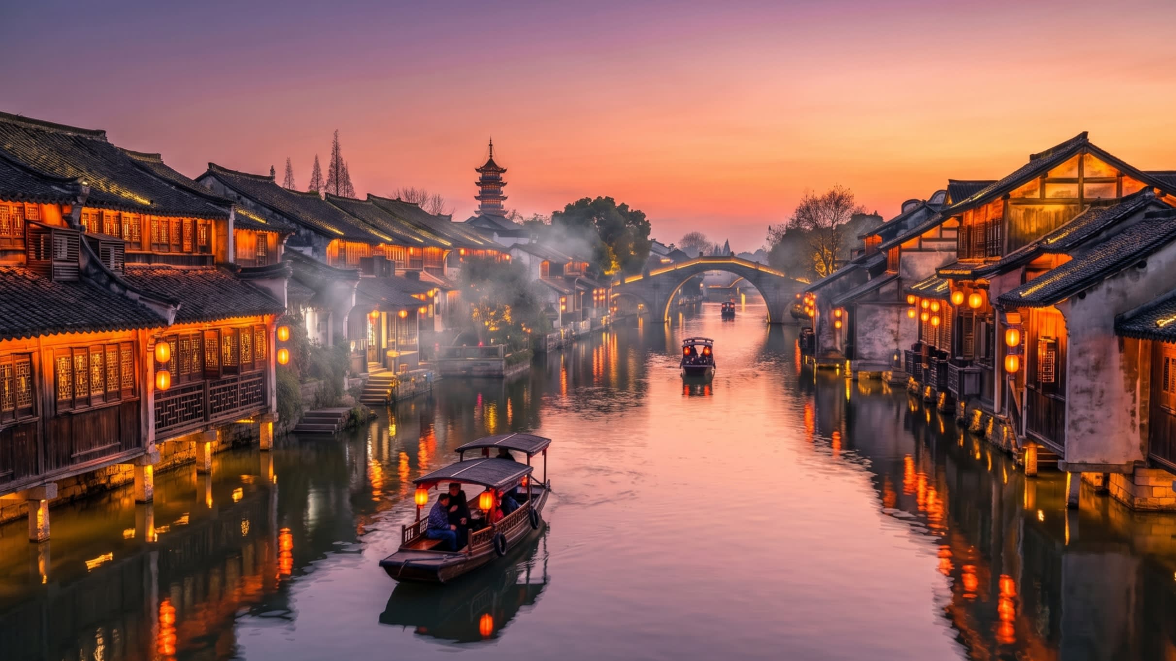 Image 3 - The fairytale night lights of Wuzhen West Scenic Zone