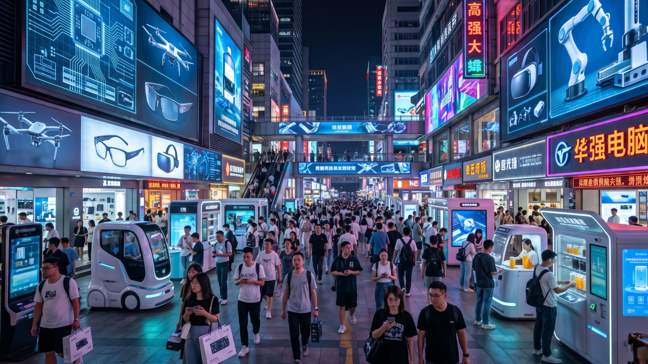 Image 1 - The vibrant tech-art fusion of Huaqiangbei Boulevard