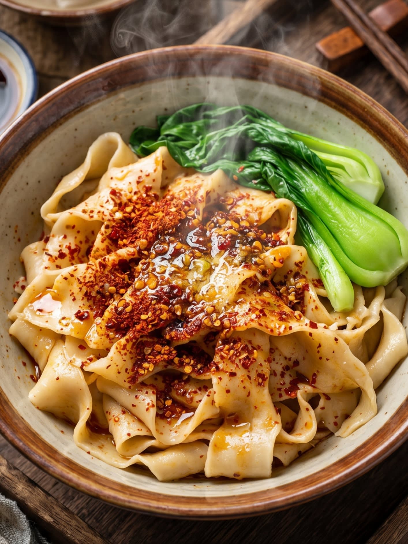 Image 4 - A steaming, spicy bowl of hand-pulled Biangbiang noodles