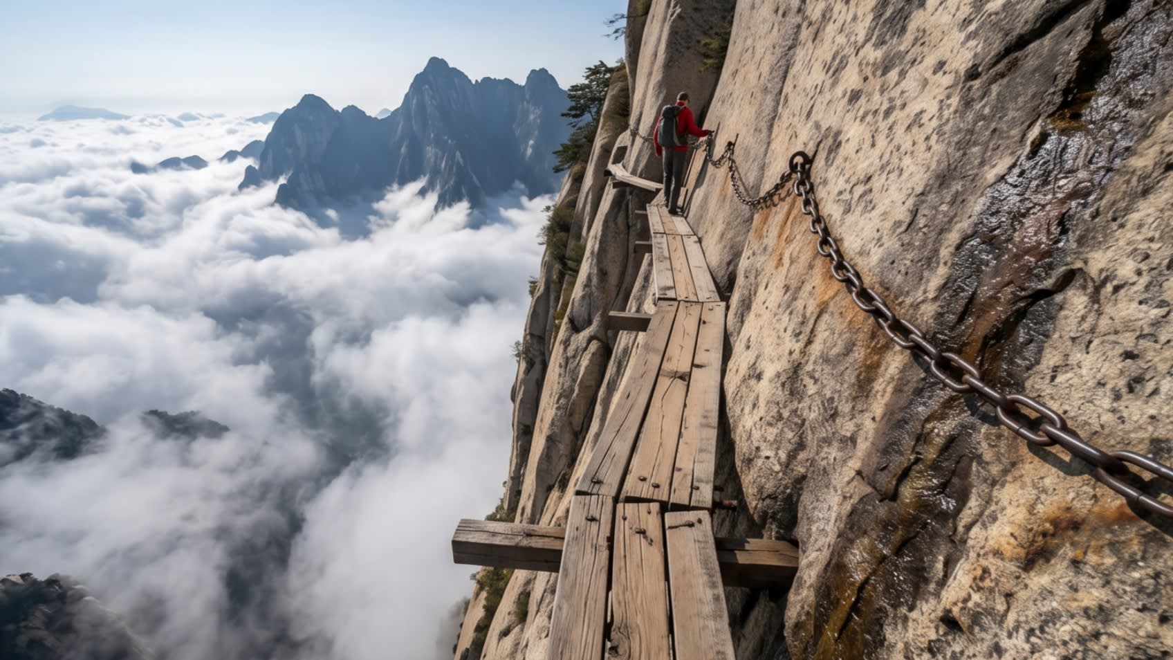 Image 3 - The terrifyingly beautiful Plank Walk on the vertical cliffs of Mount Hua