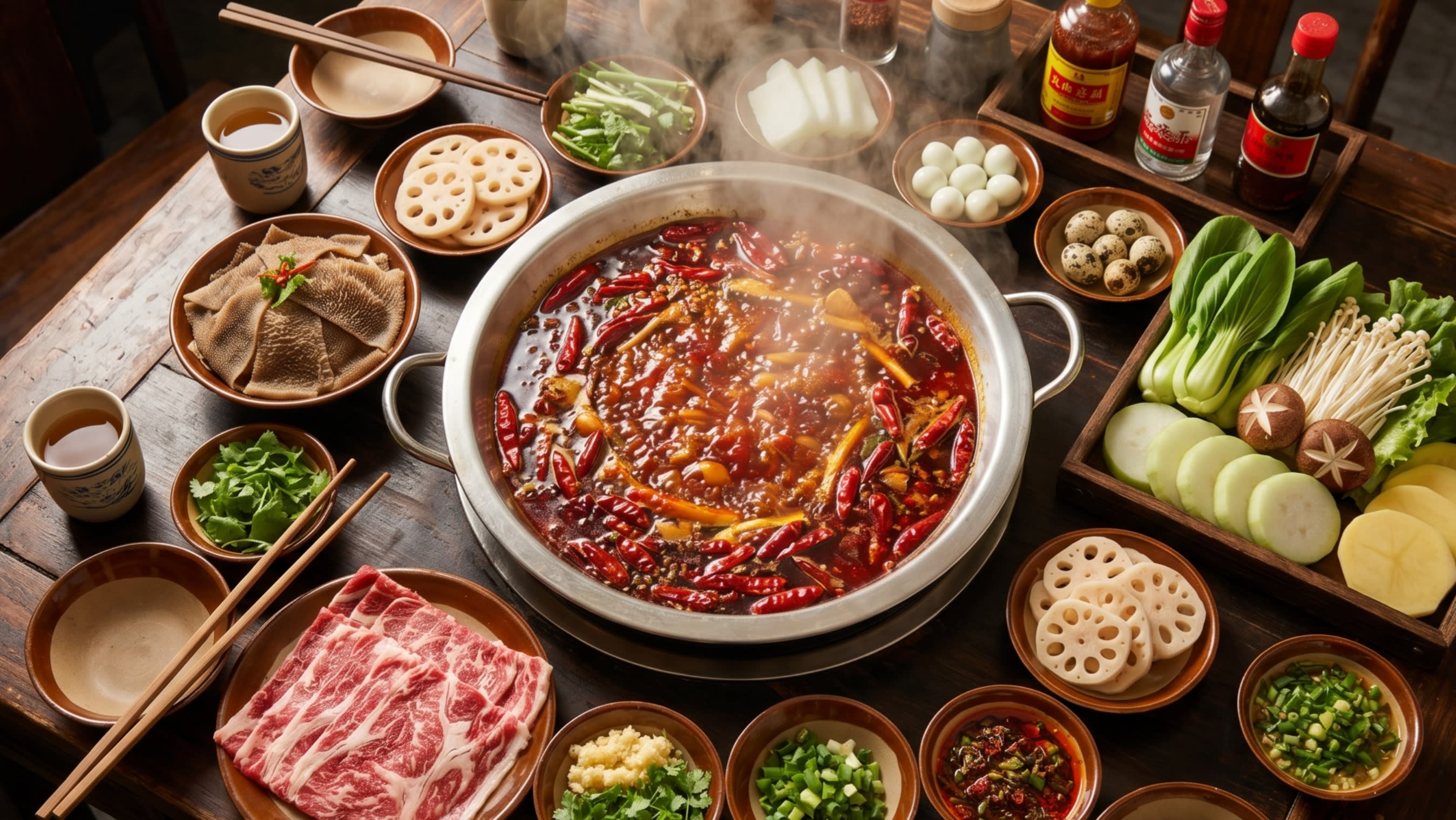 Image 4 - A bubbling pot of authentic Sichuan hotpot, the pride of Chengdu