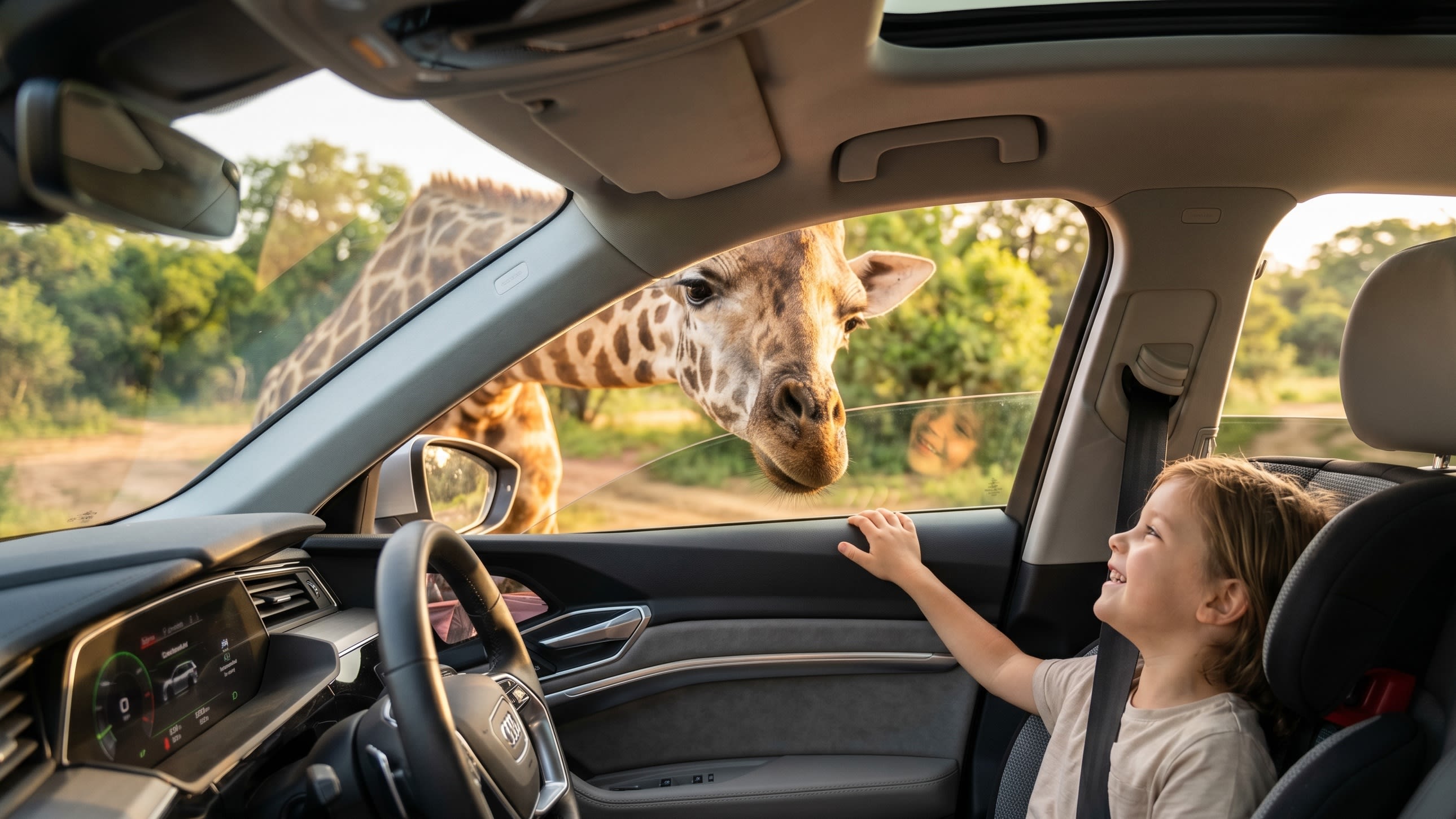 Image 3 - Close encounter with a giraffe in the self-drive savanna area