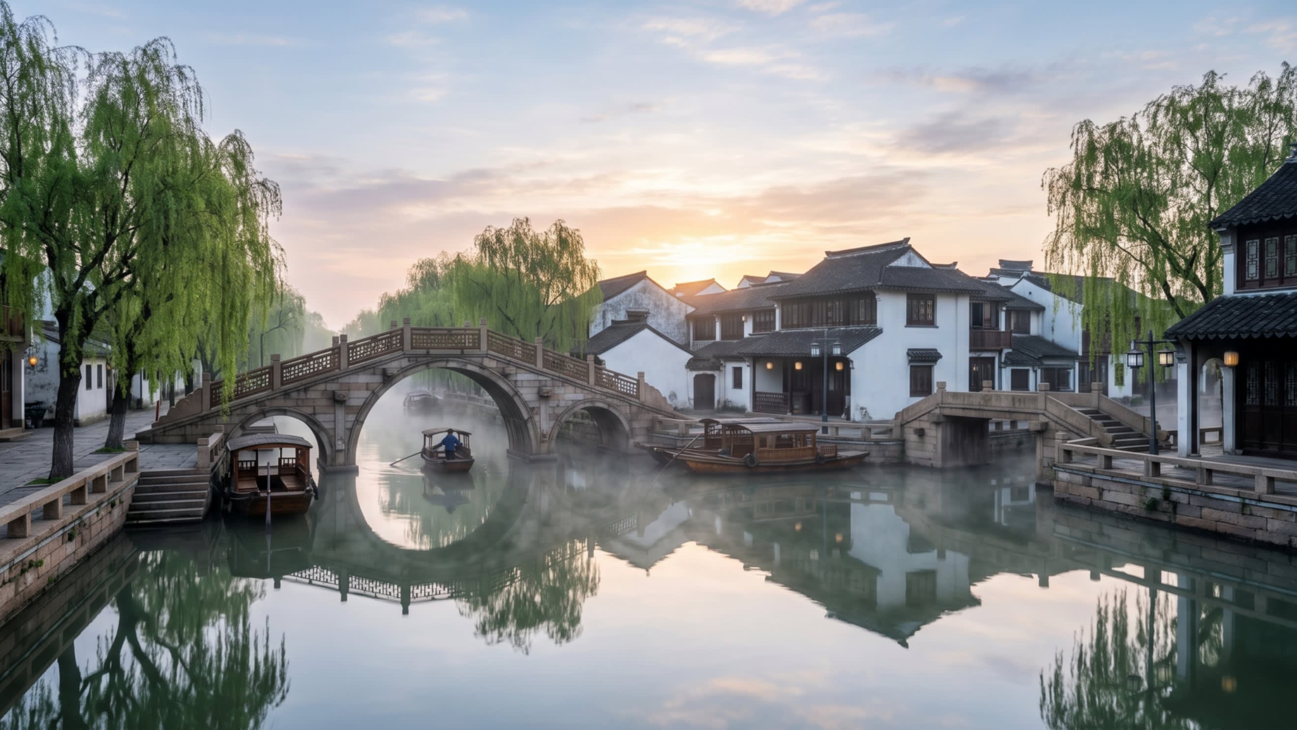 Hero Image - A tranquil morning in a Jiangnan water town