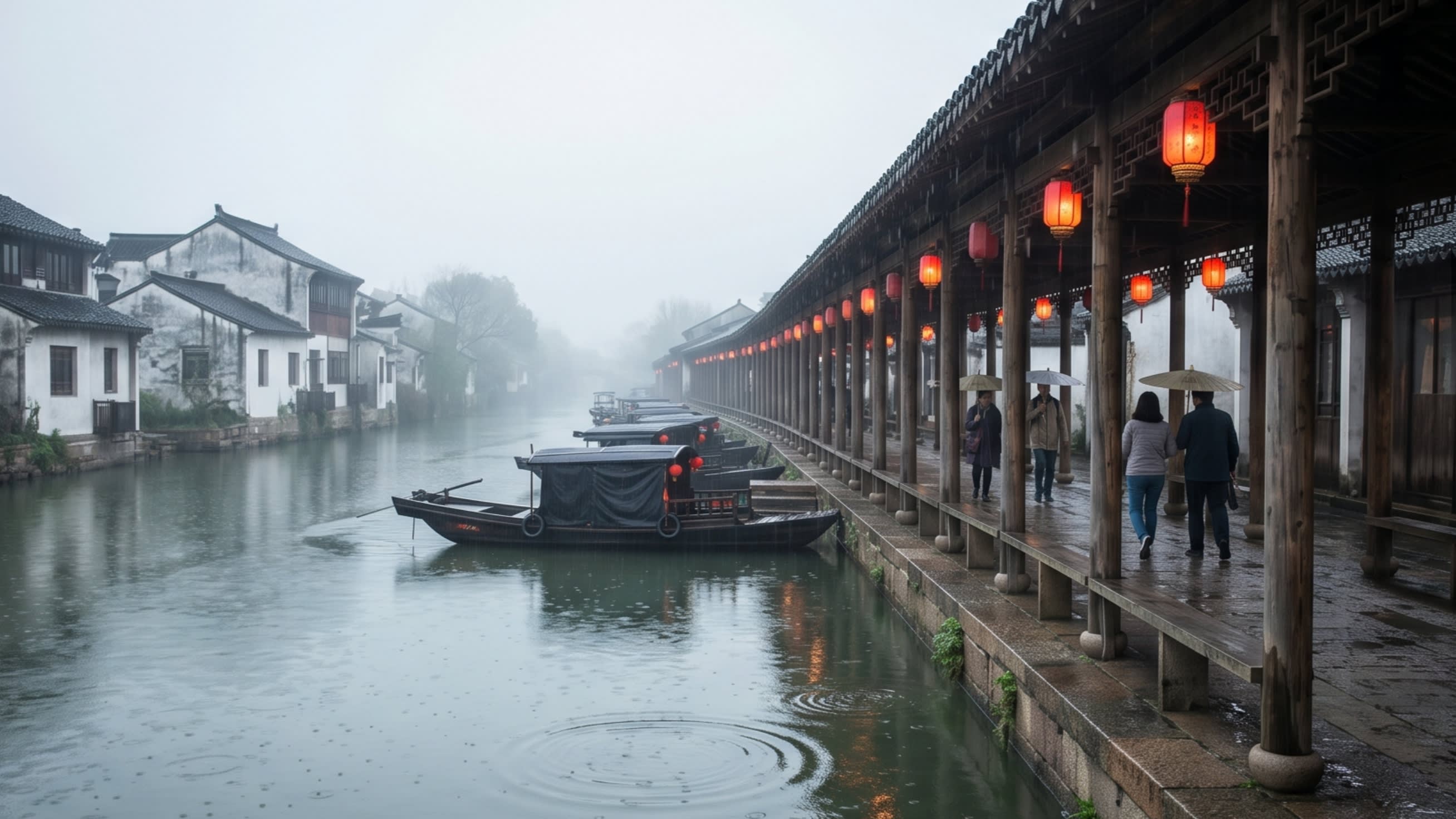 Image 4 - Walking along the Misty Rain Corridor of Xitang