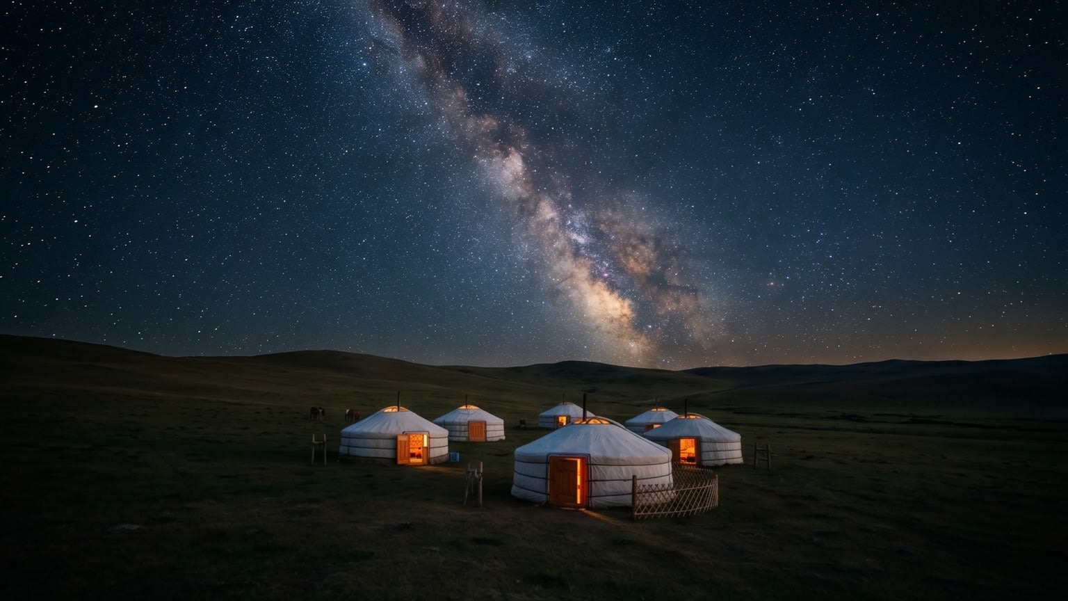 Image 4 - A dreamlike night under the Milky Way at a Mongolian yurt camp