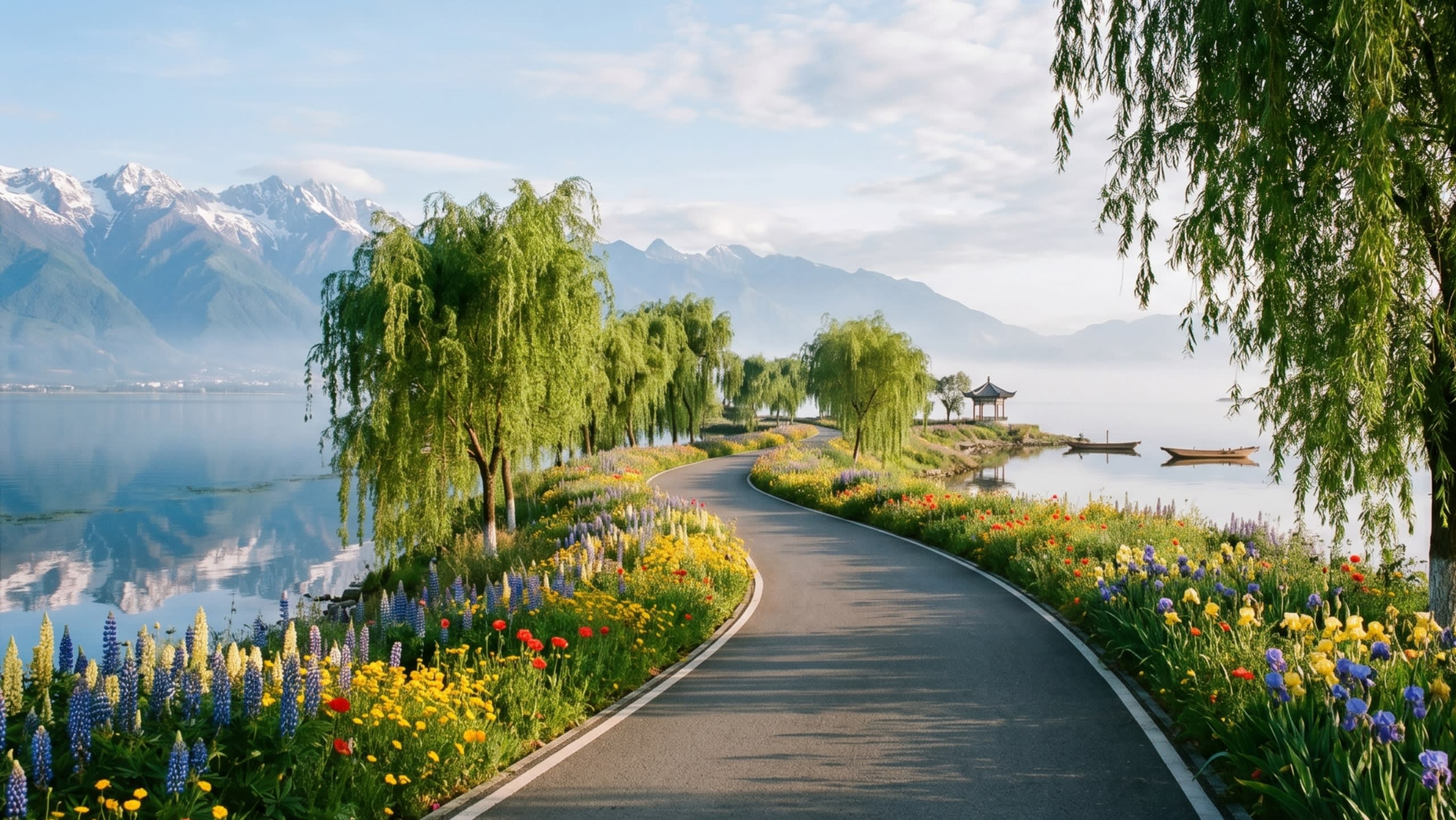 Image 1 - The serene and floral paths of the Erhai Ecological Corridor