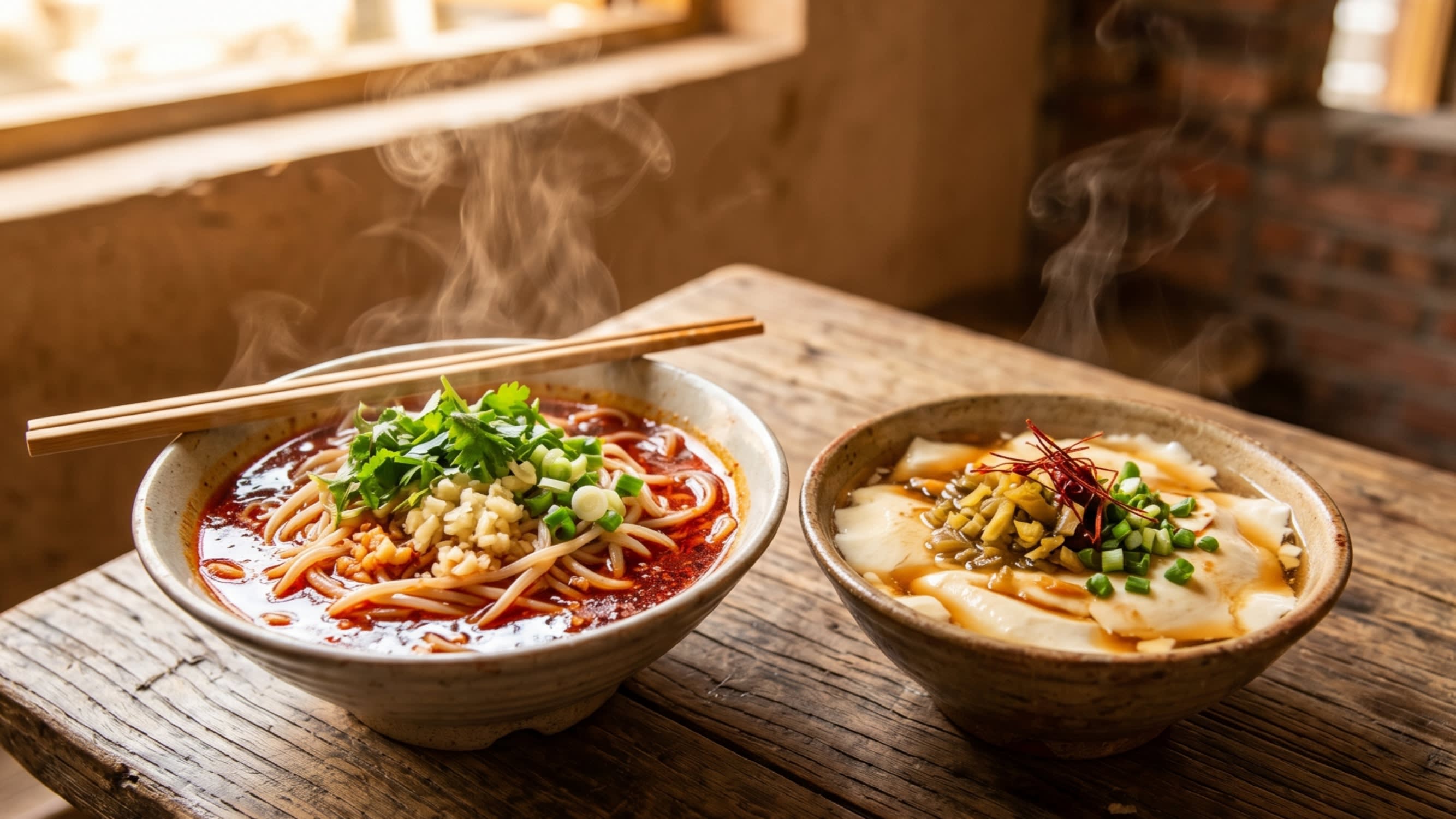 Image 3 - The vibrant red and white of Hanzhong Re Mian Pi, a spicy morning ritual